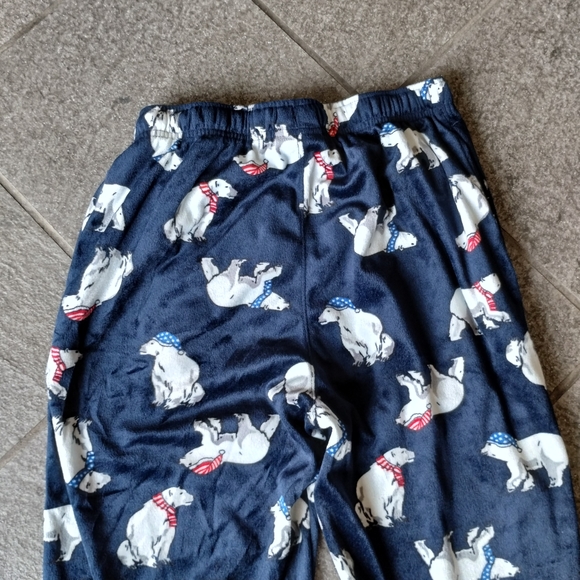 Christmas Polar Bear Print Microfleece PJ pajamas lounge Pants bottoms boy small - Picture 4 of 9